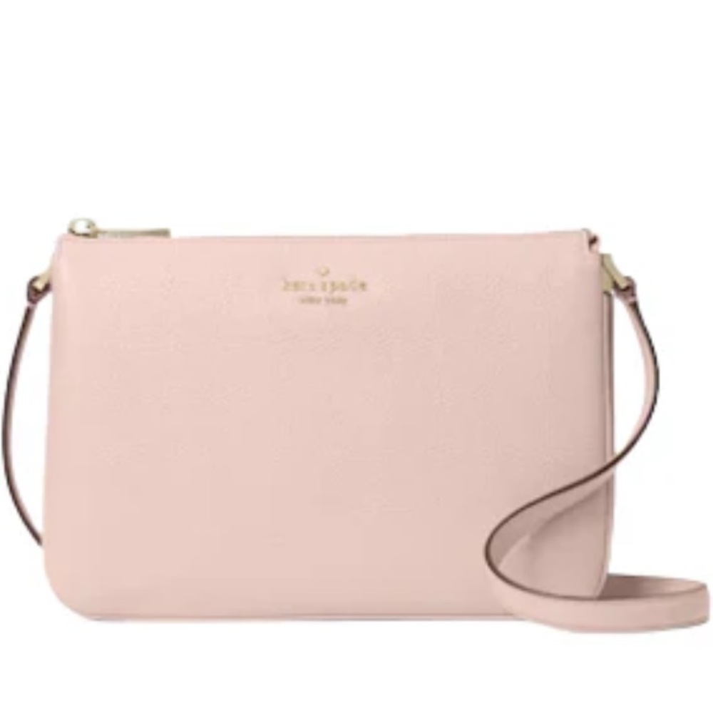 Kate Spade Leila Triple Gusset Crossbody Purse Rose Smoke